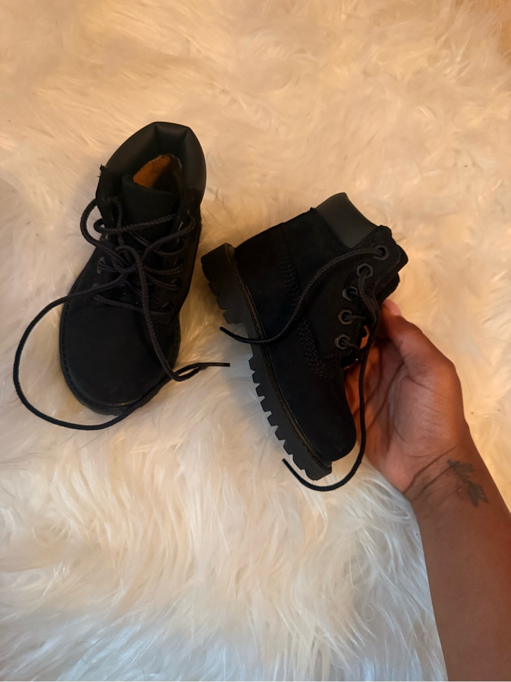 Black timberland boots size 5c . Excellent condition